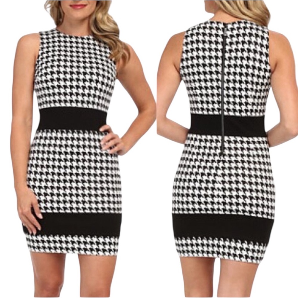 Michael- Michael Kors Houndstooth lined dress